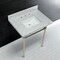 Fauceture Dreyfuss 30" Console Sink W/ SS Leg (8", 3 Hole), Marble White/ Nickel KVPB30M8SQ6ST - alternate 6